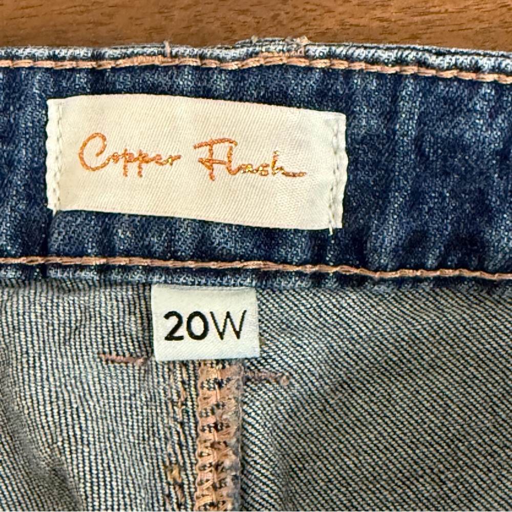 Copper Flash Women’s Plus 20W Blue Straight Leg Denim Jeans Casual Everyday - Picture 3 of 5